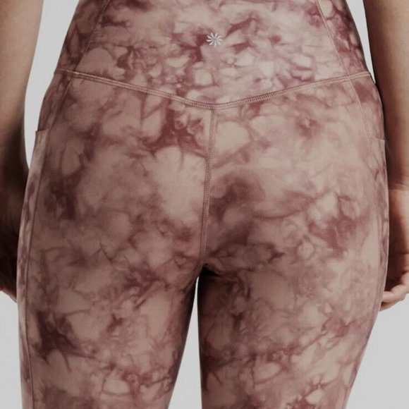 Athleta Salutation Stash Pocket II Printed 7/8 Tight 3X Riptide Palermo Pink - Picture 5 of 5